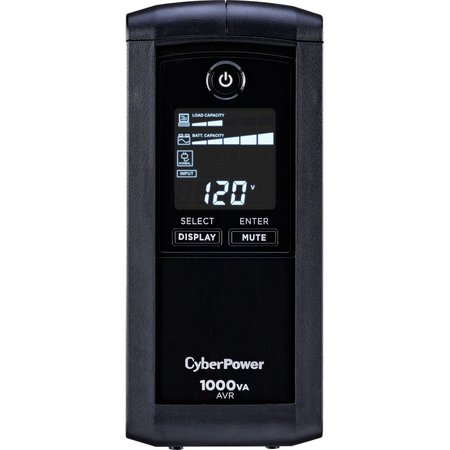 CYBERPOWER Line Interactive UPS, 1000VA, 9 Outlets, Out: 120V AC , In:120V AC CP1000AVRLCD